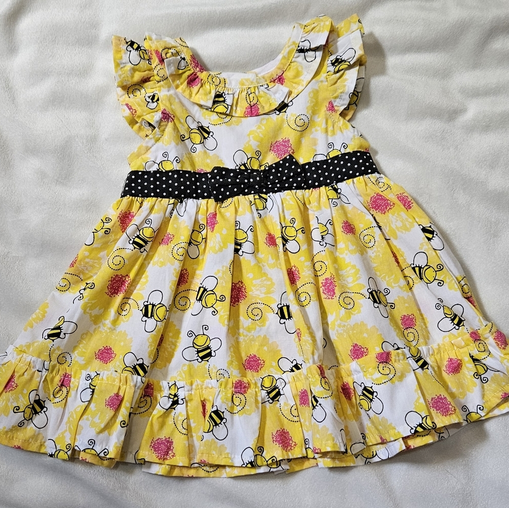 ‼️BUNDLE ONLY‼️ NWOT SWEET | Yellow Bee Print Dress | 3-6m